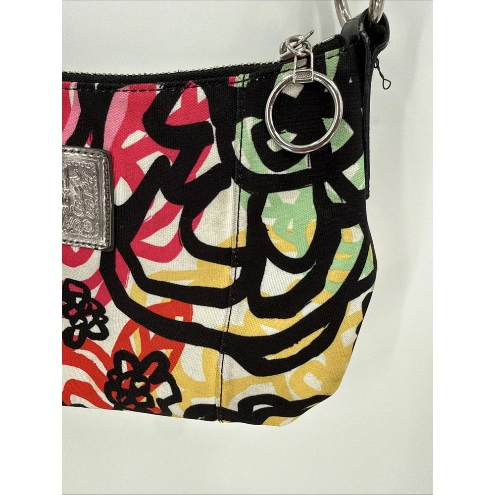 Coach Poppy Graffiti Blossom Crossbody Handbag Size Small Y2K Colorful - Picture 6 of 15